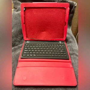 Red Innovative Technology Case with Bluetooth Keyboard For Apple iPad